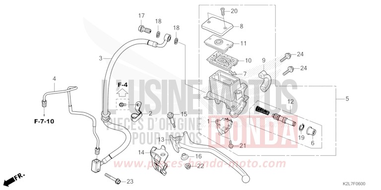 REAR BRAKE MASTER CYLINDER von ADV 350 HYPER RED (R348) von 2025